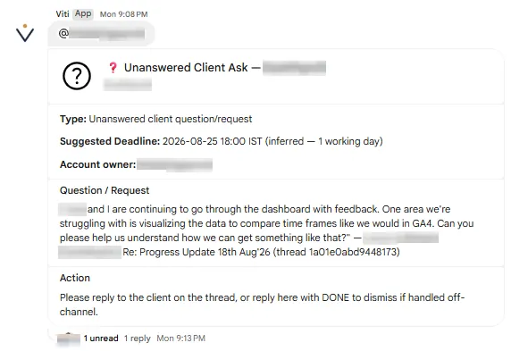 Rung 2: a client question nobody answered